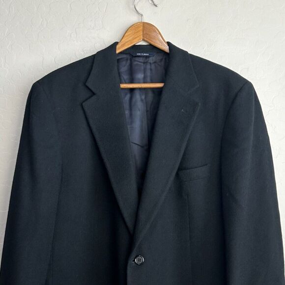 Brooks Brothers Sport Coat Mens 42R Solid Black Camel Hair Blazer Two Button - Picture 4 of 9